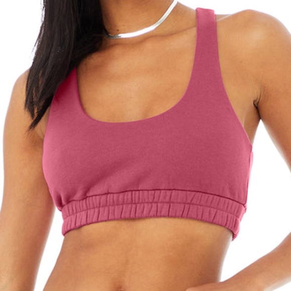 ALO Yoga Other - NEW $58 ALO YOGA Raspberry SCOOP NECK SWEATSHIRT BRA SIZE XS